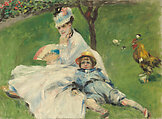 The Monet Family in Their Garden at Argenteuil, Edouard Manet (French, Paris 1832–1883 Paris), Oil on canvas